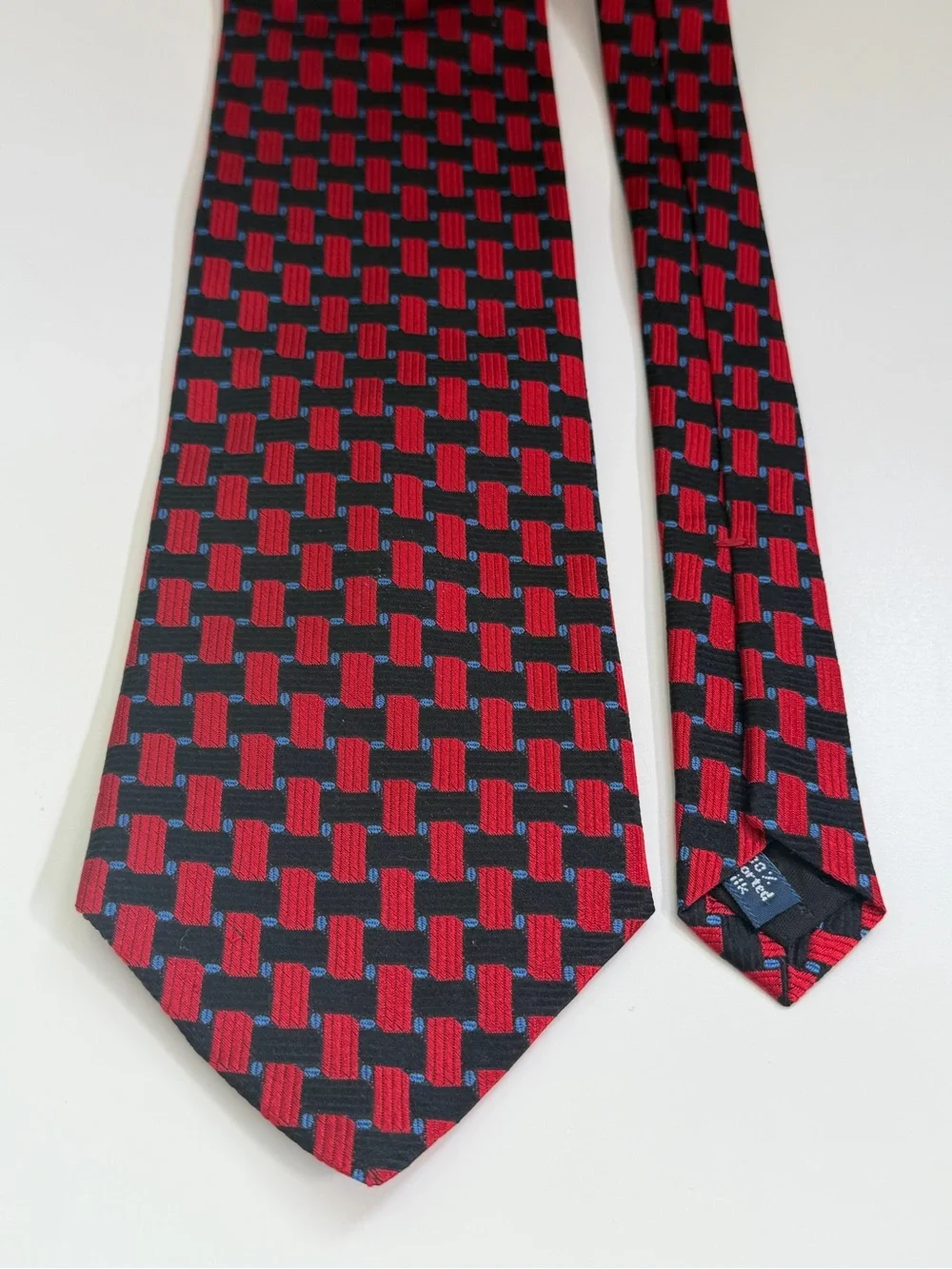 Vintage 90’s Geometric Silk Tie Statement Menswear Necktie‎ Designer Retro Mens